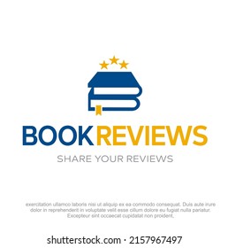 Book Reviews vector logo design. Book day logo design template. Author vector logo design. Book logo template icon. 