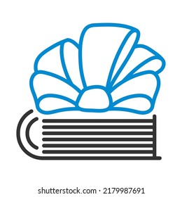 Book With Ribbon Bow Icon. Editable Bold Outline With Color Fill Design. Vector Illustration.
