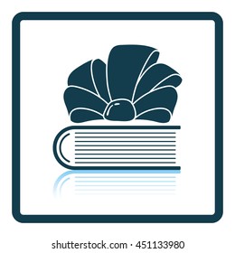 Book with ribbon bow icon. Shadow reflection design. Vector illustration.