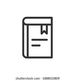 Libro con icono de línea de cinta para la plantilla y aplicación web. Diseño de ilustración vectorial en fondo blanco. EPS 10