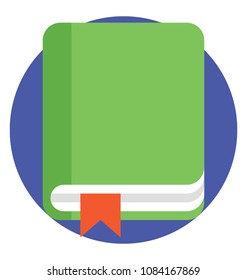 
A book with ribbon, study concept flat icon
