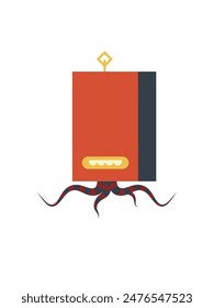Book Robot Illustration. Robot icon