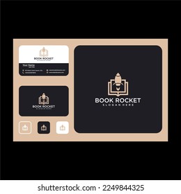 book rocket logo design template