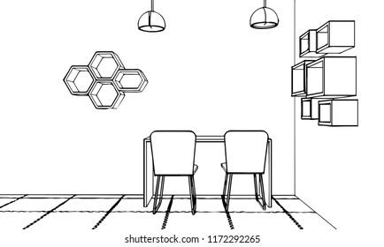 Book Room Sketch Design