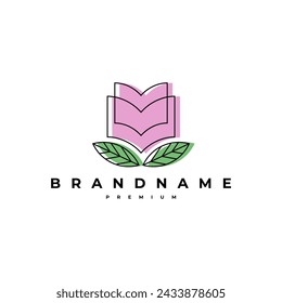 LIBRO ROSE LOGO VECTOR ICONO ILUSTRACIÓN