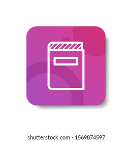 book round icon in outline / line and stripes style with colorful smooth gradient background, suitable for mobile and web UI, app button,  infographic, etc