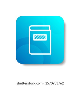 book round icon in outline / line and stripes style with colorful smooth gradient background, suitable for mobile and web UI, app button,  infographic, etc