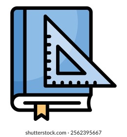 Book And Ruler Icon Element For Design