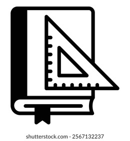 Book And Ruler Icon Element For Design