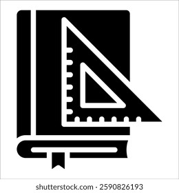 Book And Ruler Icon Element For Design