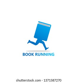 Book Running Logo Template Design Vector, Emblem, Design Concept, Creative Symbol, Icon