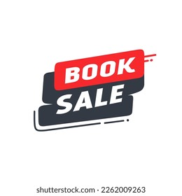 Book sale banner. Template design. Vector illustration isolated on white background.