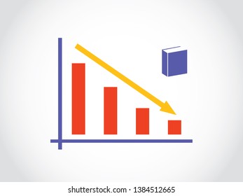 Book Sales Author Profit Market Decrease Graph Bar Arrow