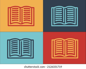 Book Scenario Logo Template, Simple Flat Icon of book,scenario,education