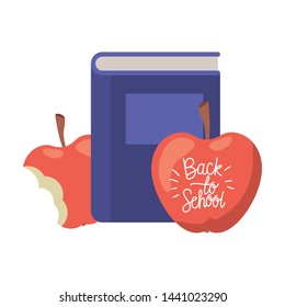 book of school with apple fruit icon