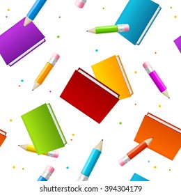 Book School Background on White. Vector illustration