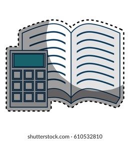 book school with calculator supply icon