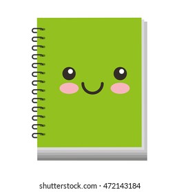 book school character isolated icon vector illustration design kawaii