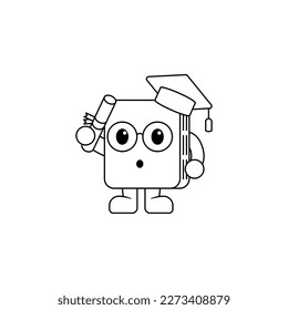 Biblioteca de la escuela del libro icono lindo e ilustración - vector