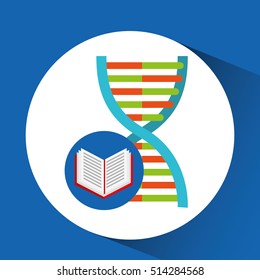 book school open and dna vector illustration eps 10