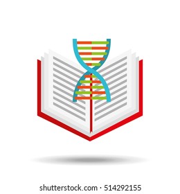 book school open and dna vector illustration eps 10