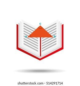 book school open and triangle geometri vector illustration eps 10