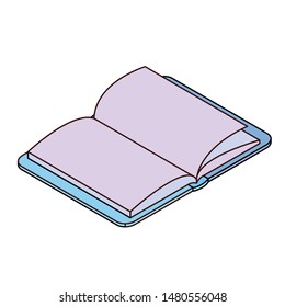 book of school open with white background