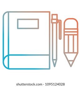 book school with pencil and pen