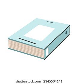 Book. School textbook in blue tones. Clipart. Isolated element.