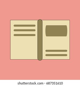 Book school textbook. Vector drawing. Icon