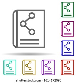 Book, science in multi color style icon. Simple thin line, outline vector of bioengineering icons for ui and ux, website or mobile application