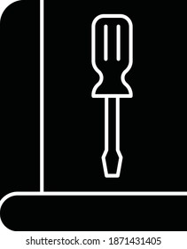 book and screwdriver Vector Icon 