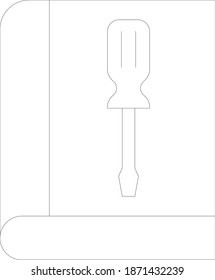 book and screwdriver Vector Icon 