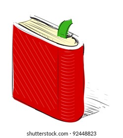 Book scribbled red sketch vector illustration
