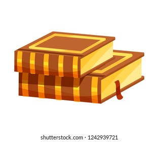 Book with scriptures on holy Jewish holiday of candles, Hanukkah. Traditional religious holy prayer book, Jewish scripture. Communion with God, faith, prayer on holiday Hanukkah. Vector illustration.