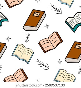 book seamless pattern. book pattern. Back to school Background. Back to school theme. School and Education Pattern background. School seamless background. Education theme pattern.