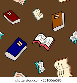 book seamless pattern. book pattern. Back to school Background. Back to school theme pattern. School and Education Pattern background.