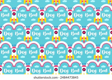 Book seamless pattern background. Book illuistration seamless pattern background