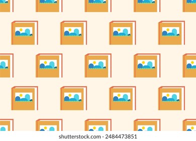 Book seamless pattern background. Book illuistration seamless pattern background