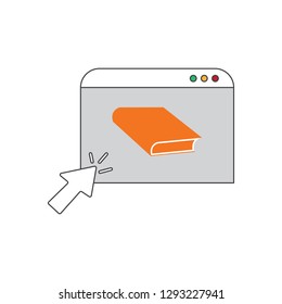 book search colored icon. vector design illustration.