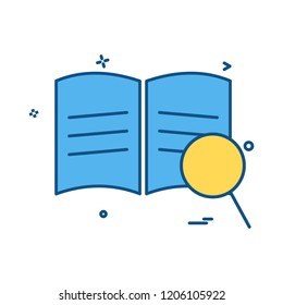 book search icon design vector