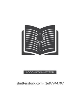 book search Icon and document with search icon design, Vector stock illustration.