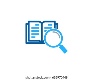 Book Search Icon Logo Design Element