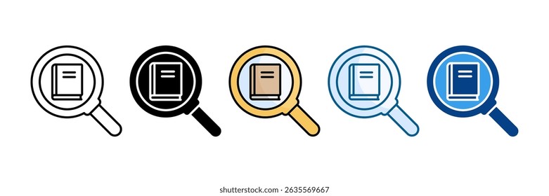 Book Search Icon Set Multiple Style Collection