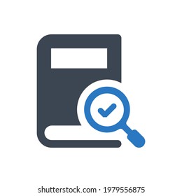 Book search icon (Simple vector illustration)