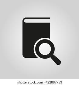 Book search icon. vector design. Library symbol. web. graphic. JPG. AI. app. logo. object. flat. image. sign. eps. art. picture - stock vector