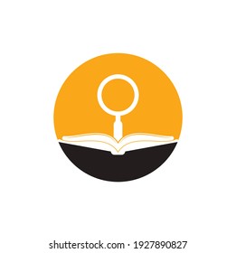 Book Search Logo Template Design Vector. Find book logo design template. Book icon with magnifying glass combination