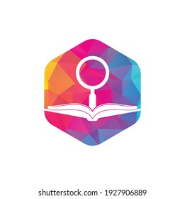 Book Search Logo Template Design Vector. Find book logo design template. Book icon with magnifying glass combination