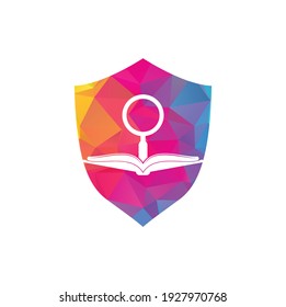 Book Search Logo Template Design Vector. Find book logo design template. Book icon with magnifying glass combination