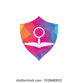 Book Search Logo Template Design Vector. Find book logo design template. Book icon with magnifying glass combination